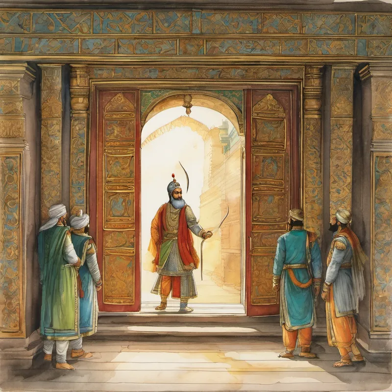 King Vikramaditya marveled at Betaal's insightful answer. The king and his courtiers followed Betaal's suggestion and inspected the two doors meticulously. After careful examination, they noticed that one door indeed had traces of dust and spider webs, while the other had signs of a serpent's presence. "Ah! It seems we have found our answer!" exclaimed King Vikramaditya. "The door with the dust and spider webs most likely leads to the treasure, while the other door conceals the dangerous serpent."