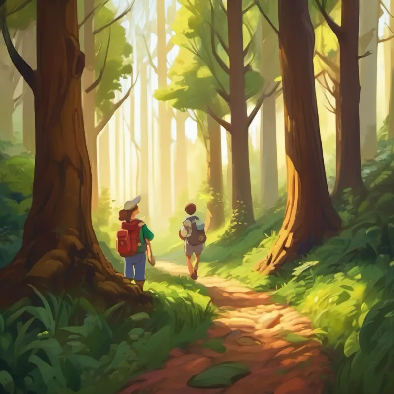 Discovering the wonders of the woods on their journey