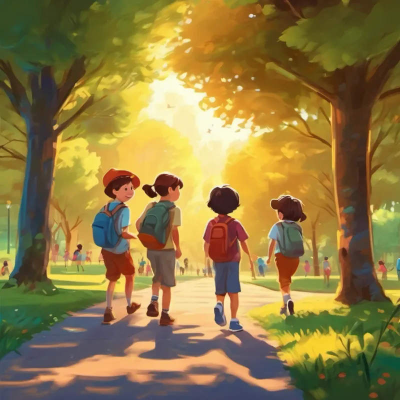 Kids in the park notice them and join in the fun.