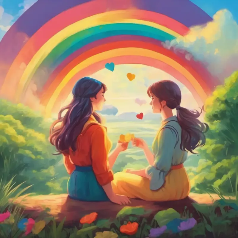 Two women rainbow love
