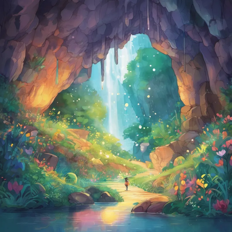 Finally, after what felt like hours of exploring, their perseverance paid off. They stumbled upon a hidden entrance to an underground cave. Excitement bubbled up within them as they entered, amazed by the sparkling crystal walls surrounding them. As they ventured deeper into the cave, a soft sound reached their ears. It was the sound of trickling water. Following the sound, they discovered the hidden spring—a magical sight to behold.