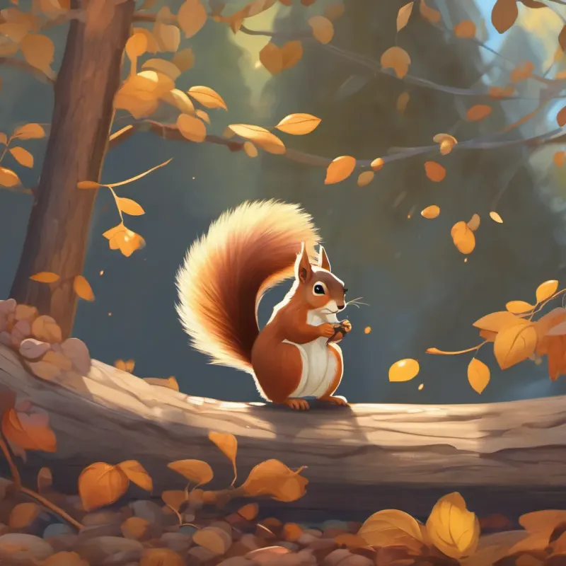 A sad-looking squirrel holding an acorn