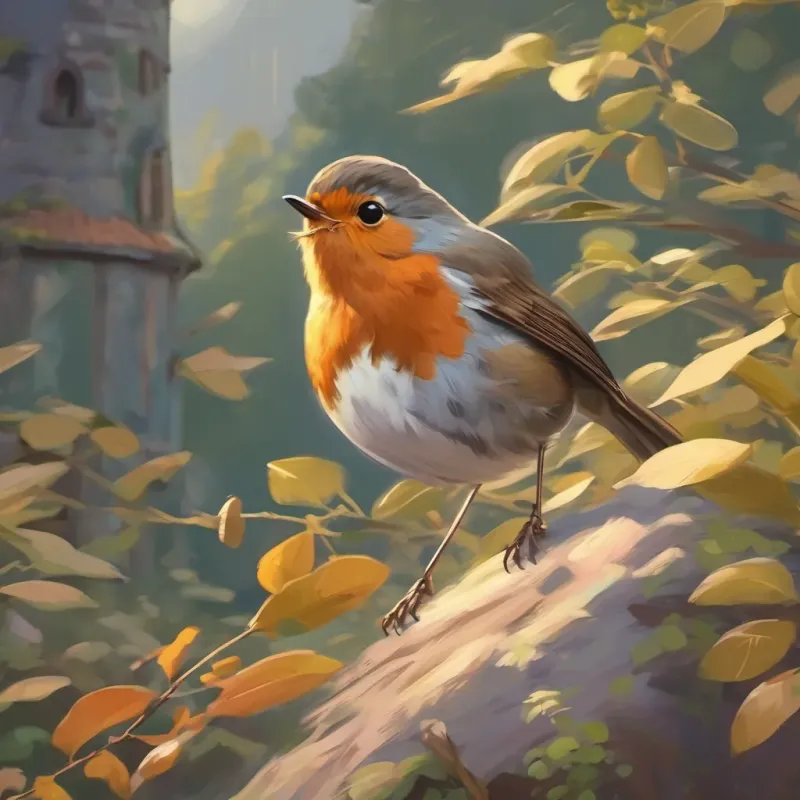 A robin looking curious