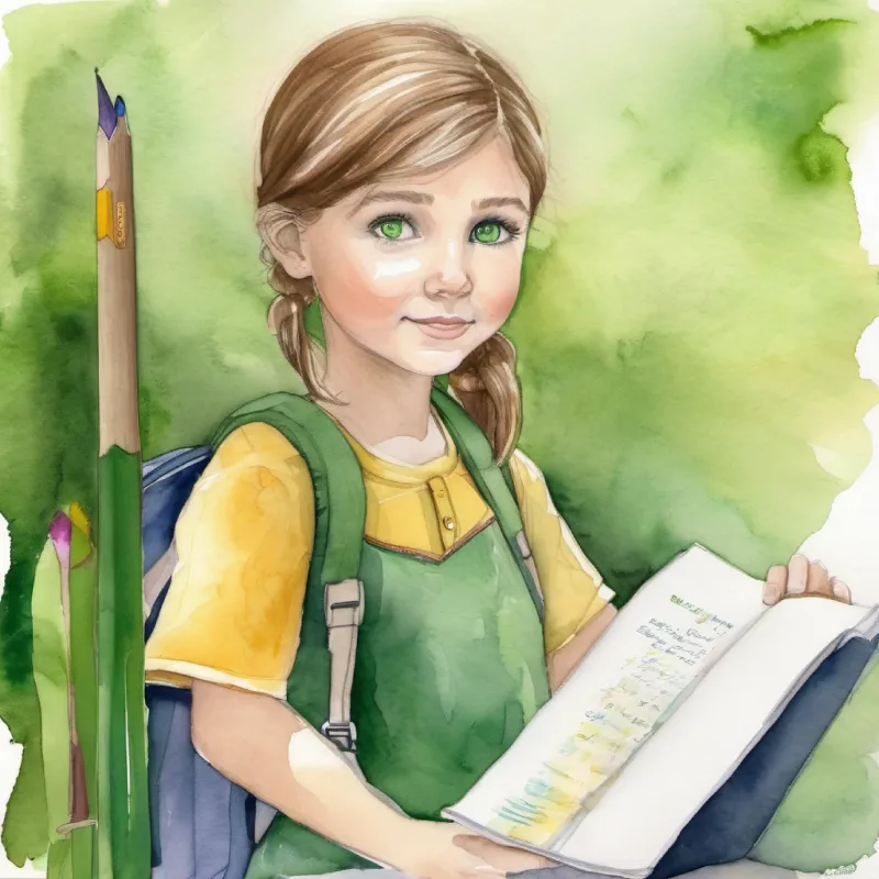 Ella: Young leader, fair skin, determined green eyes finds father's note, filled with pride and acknowledgement of her growth.