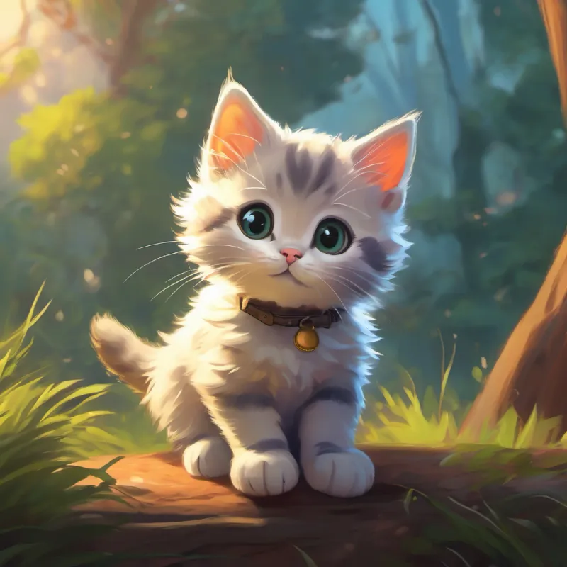 Introducing a new character, the kitten, in a moment of tension.