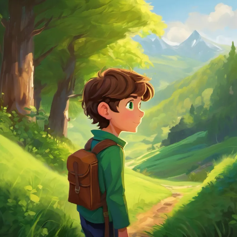 Conclusion of the adventure as A brave young boy with brown hair and big, curious green eyes finds surprising friends and promises to return.