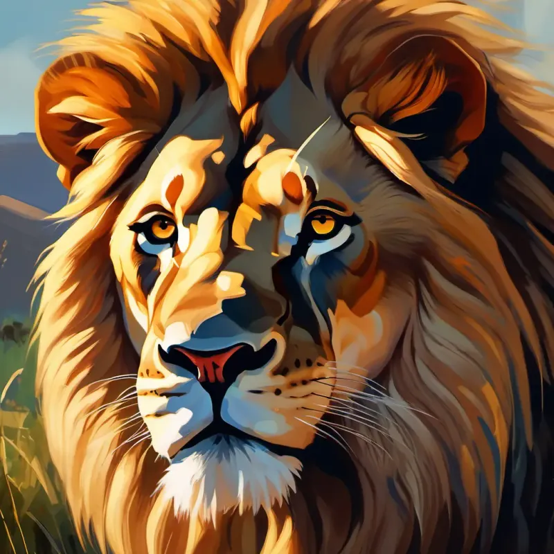 Visual description of the lion.