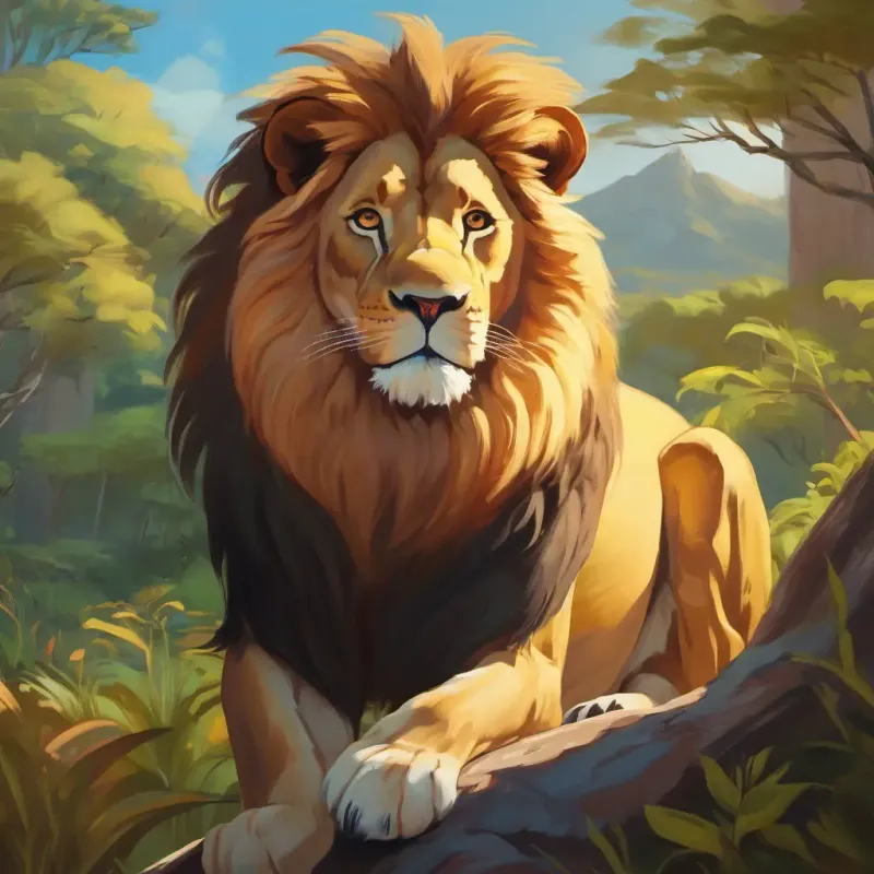 Visual description of the lion.
