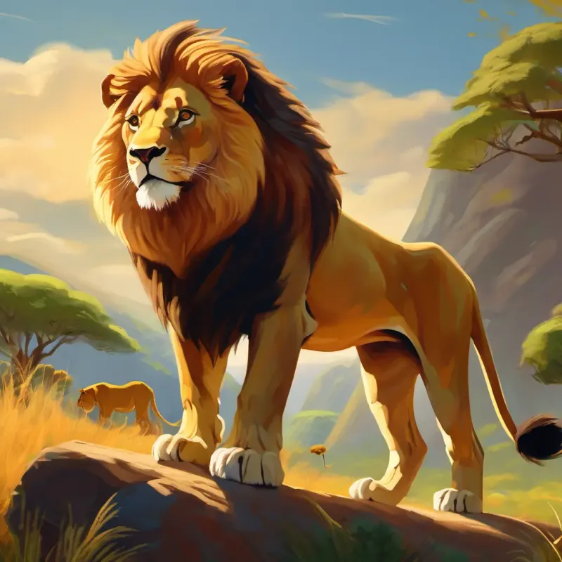 Question to prompt understanding of the lion's actions and leadership.