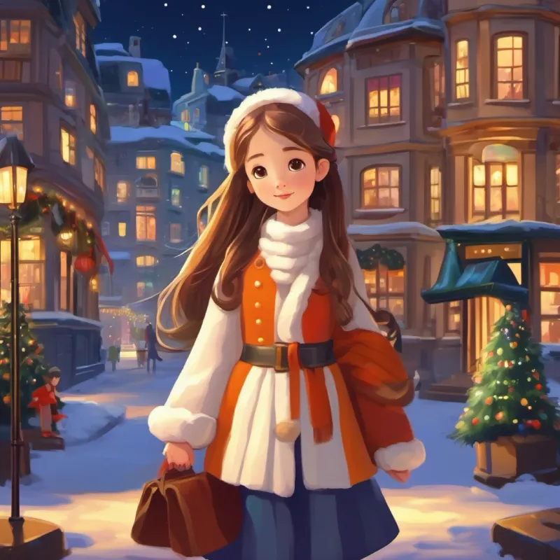 Introductory scene, city setting, birth of Girl with long, silky hair, bright, curious eyes, joyful parents.