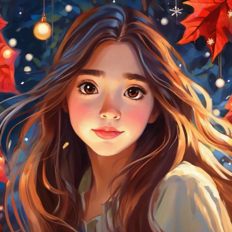 Girl with long, silky hair, bright, curious eyes's escape, the descent to freedom, emotional transition.