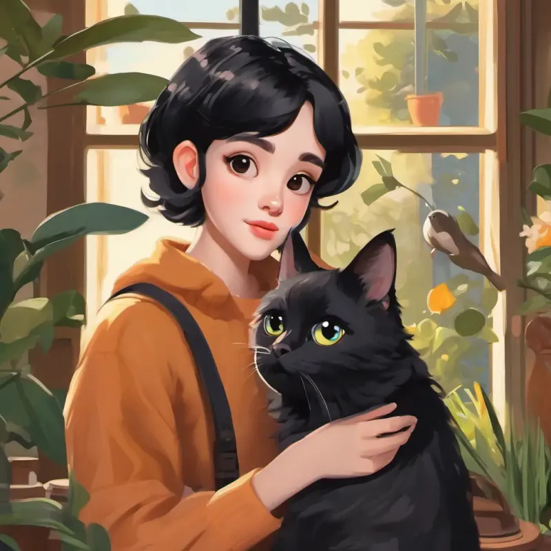 Introducing Tall, thin, short black hair, big eyes, loves biology and painting, his pets, and their home.
