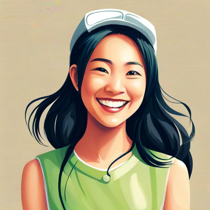 Lily with a big smile, remembering the animals