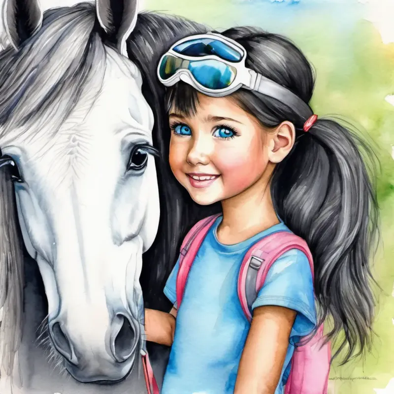 Amanda meets the unicorn, feeling joy and respect.