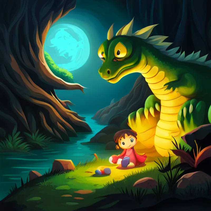 Derekini finds a baby dragon in a hidden cave