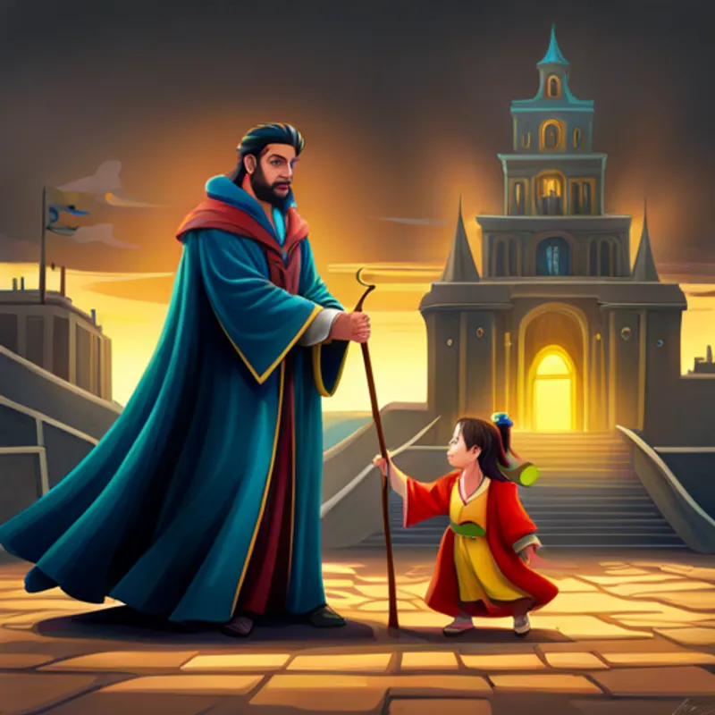 Derekini and Sparky save the kingdom from an evil sorcerer