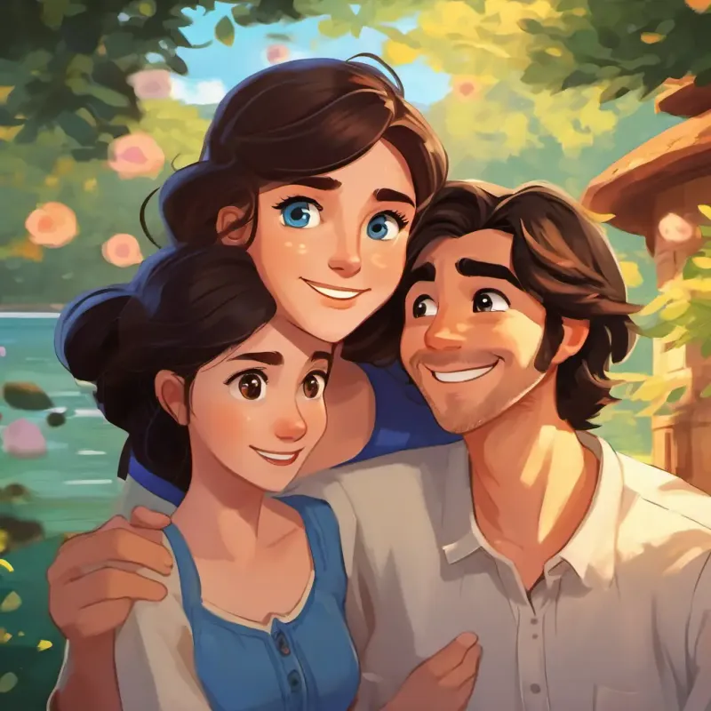 Daniela has long brown hair, sparkling brown eyes, and a warm smile and Cosmin has short black hair, twinkling blue eyes, and a contagious laugh spend time catching up and reminiscing.