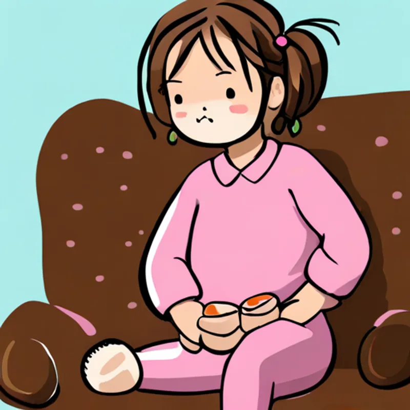 Little girl with brown pigtails, wearing pink pajamas.'s mom tells her it's important!