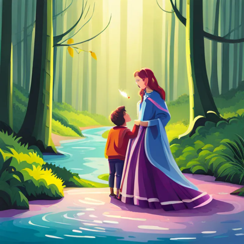 Lily and Max talking to the unicorn