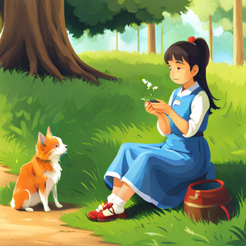 Lily making a wish with Max by her side