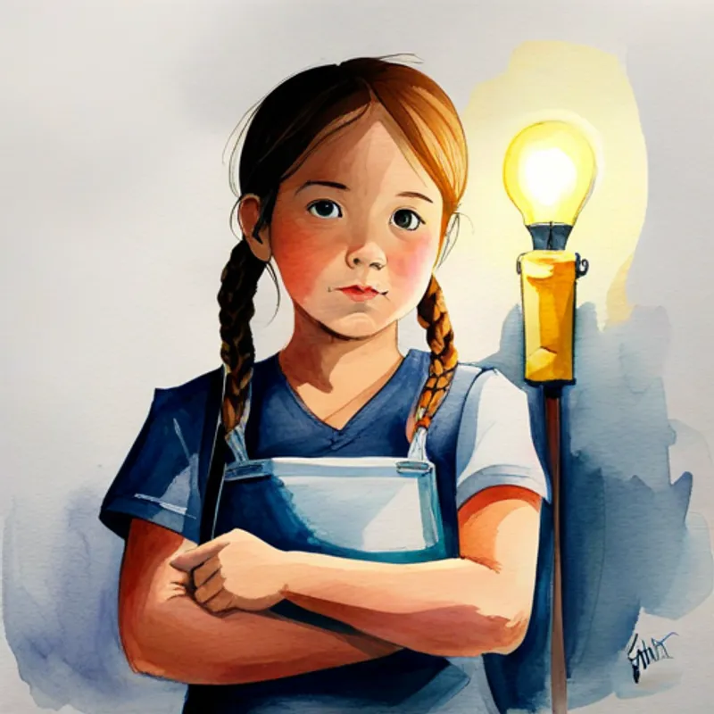 Emma shining the flashlight into the darkness