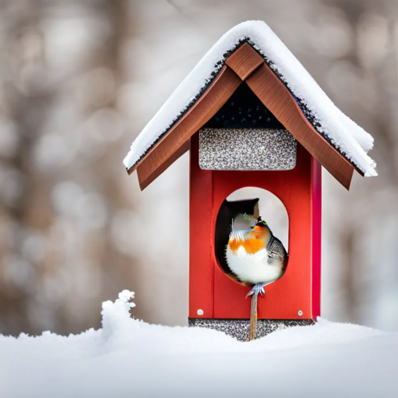 Aria fills the birdhouse with birdseed