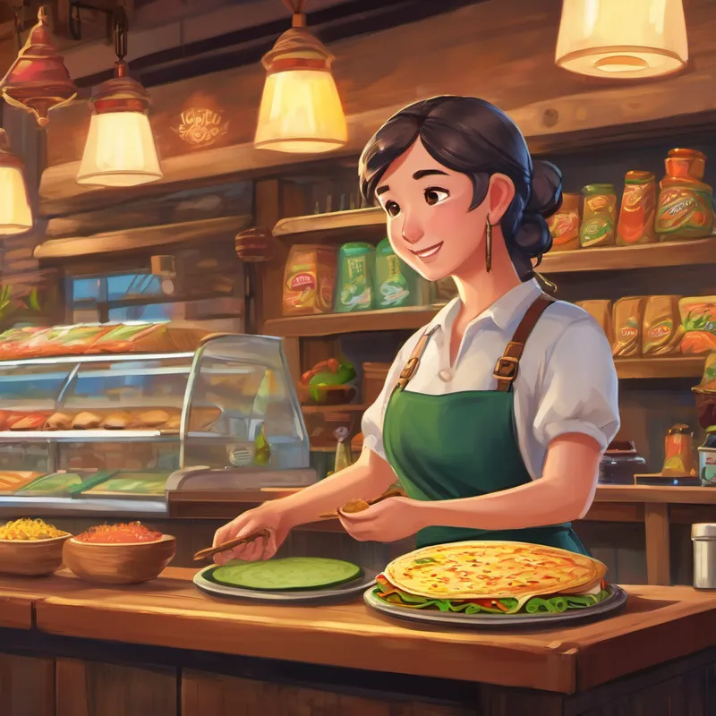 Juniper's eyes widened with gratitude, and she quickly corrected the mistake. The customer's frown turned into a smile, and they left the store happy, thanks to Buttrest's keen eyes and kind heart. Buttrest's act of saving Juniper caught the attention of Xodi, the strict yet mysteriously remarkable manager of "Burrito Bonanza." Xodi had a confrontational manner and loved to tease Buttrest with silly jokes and pranks, but deep down, Xodi truly cherished and admired the young girl for her pure spirit and unwavering dedication to doing the right thing.