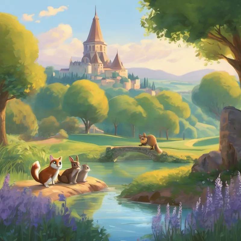 In the distance, Finn spotted a group of animals playing near a picturesque pond. He hopped towards them, hoping to find new friends who would help him on this unexpected journey. The animals, a wise owl, a mischievous squirrel, and a friendly rabbit, were delighted to meet Finn. They decided to accompany him on his adventure and guide him through their beloved country of France. Together, they explored the enchanting beauty of the Eiffel Tower in Paris, the charming streets of Provence with its lavender fields, and even sailed through the tranquil waters of the French Riviera.