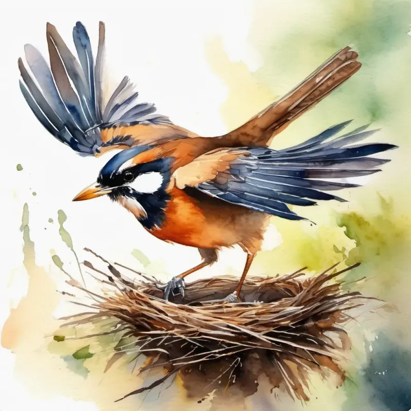 The A small bird that is struggling to build its nest thanks the A majestic bird with brown feathers and a sharp beak for saving its life. They understand that true friendship means being there for each other.