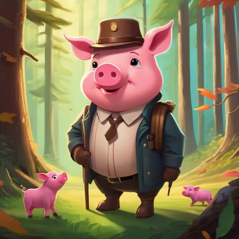 Conclusion of the story and A small pink pig with a brown detective hat's positive influence on the forest community