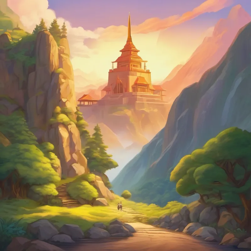 Bottom of the mountain, trade tales, lessons in wisdom, return to temple