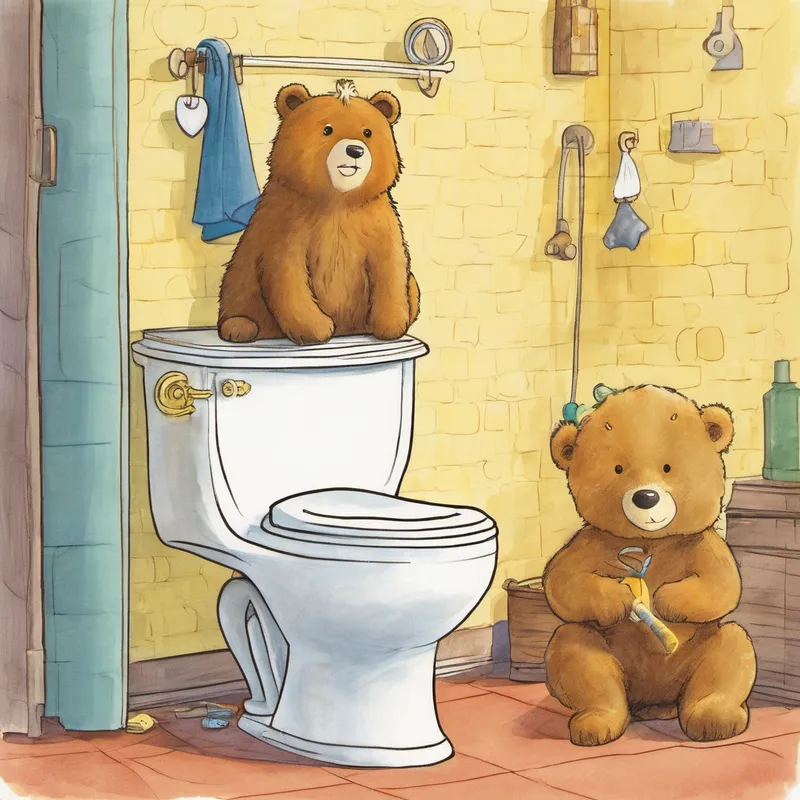 Benny took a deep breath, reminding himself that he was a strong and confident bear. He climbed onto the golden potty and said, "Okay, potty, I'm ready! Show me what you've got!" The potty, filled with joy, replied, "Oh, Benny, you're going to do just fine! Trust yourself." Even though Benny was still hesitant, he remembered what his parents told him about confidence. So, he closed his eyes, took a deepe breath, and believed in himself. Slowly but surely, Benny let out a little pee, and the potty cheered, "Hooray, Benny, you did it!"