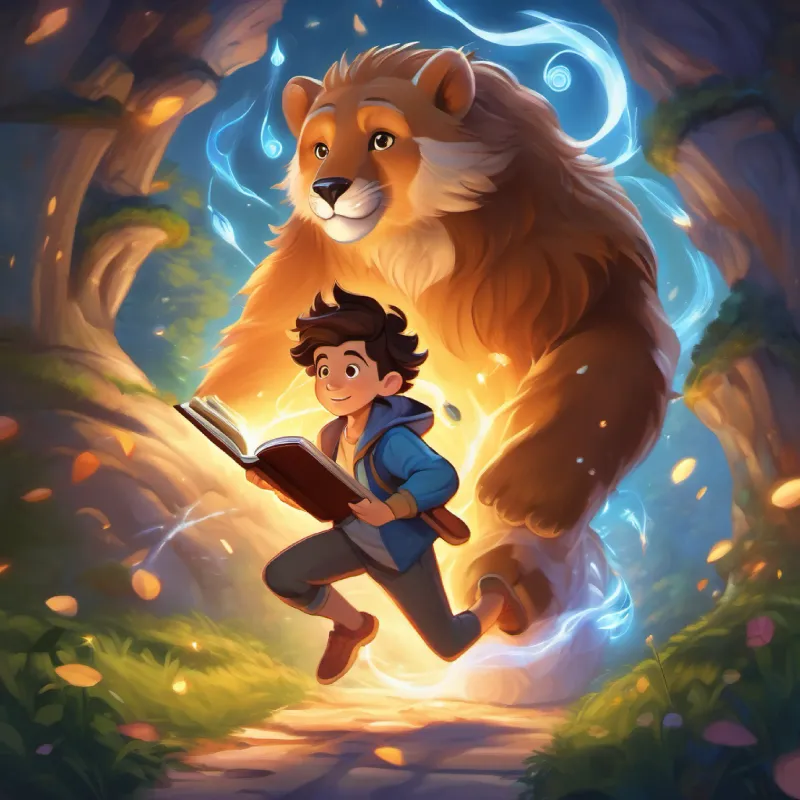 Strong character, always running, with a healing hug and Smart character, with a magic book, and a splinter in foot as characters showing their powers.