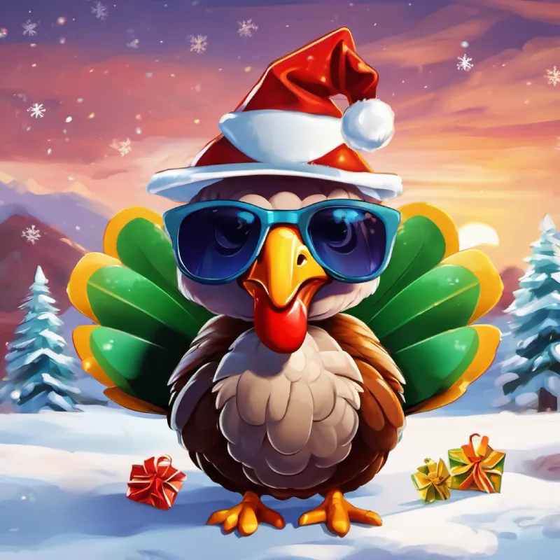 Introduction: A turkey wearing sunglasses, hat and a tie