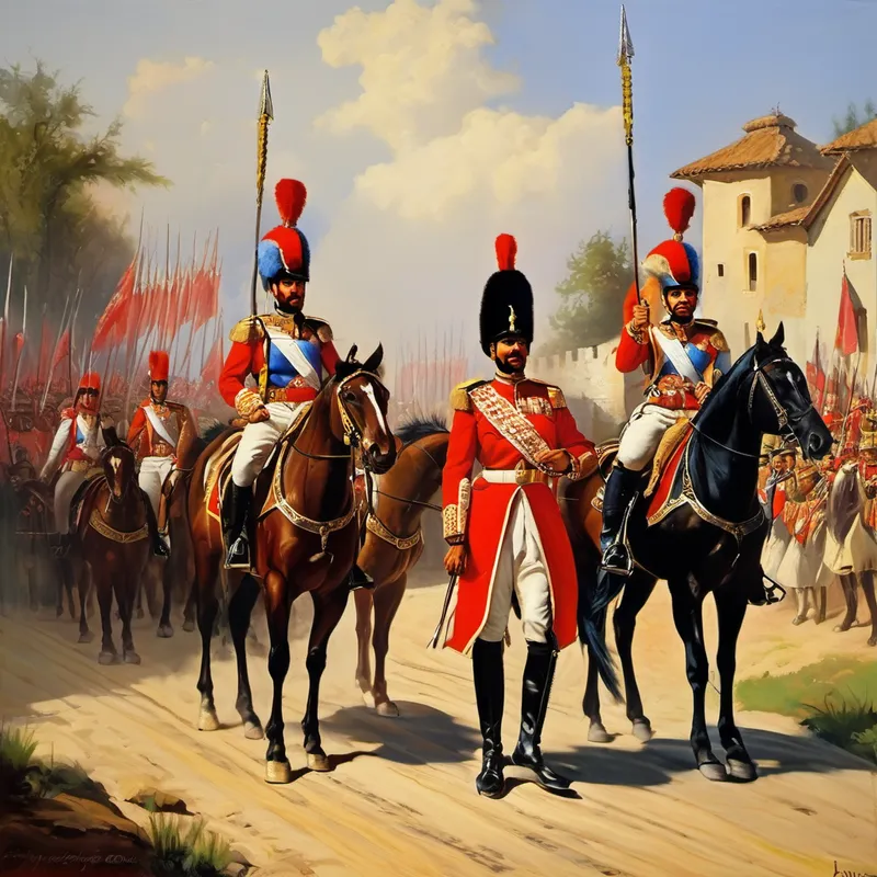 Royal guard announcing an invitation to village people.