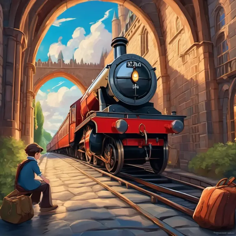 Harry packing his bags and boarding the Hogwarts Express