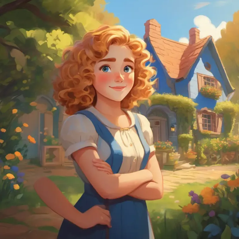 Introduction, Rosie: Curly golden hair, sparkling blue eyes, and freckles on her cheeks's house, setting the scene