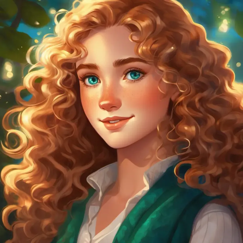 Rosie: Curly golden hair, sparkling blue eyes, and freckles on her cheeks's decision to meet the Neighbor girl: Long, wavy hair as dark as chocolate, and eyes that shone like emeralds