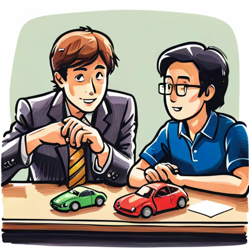 Andrew and Ian talk while playing with toy cars