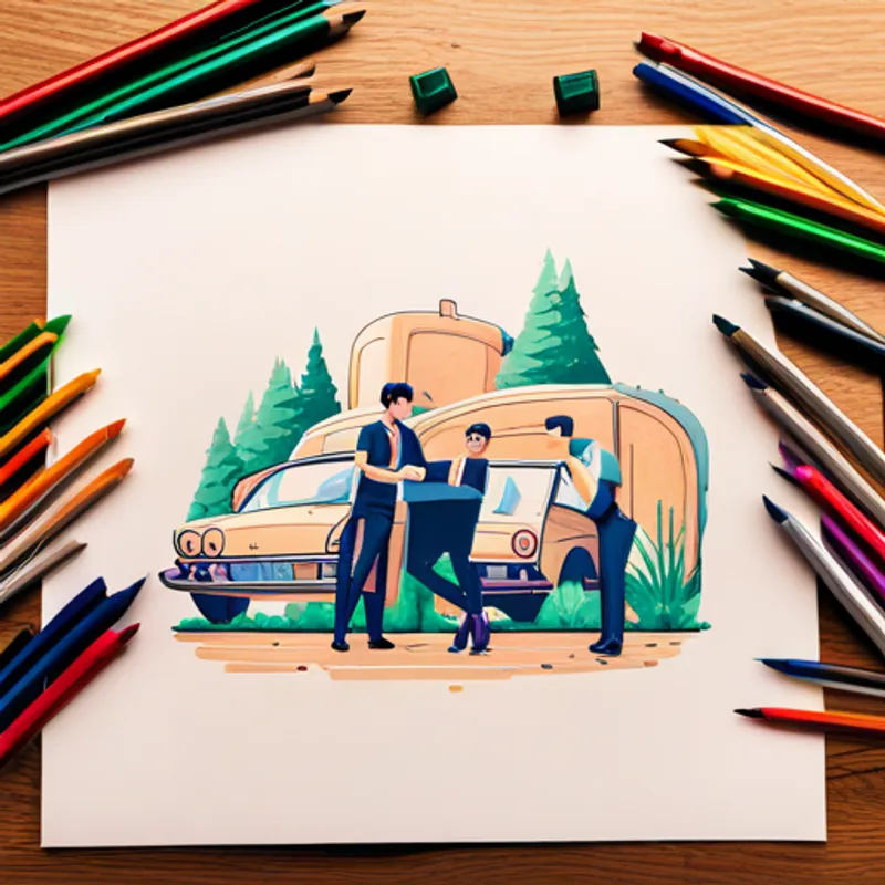 Andrew and Ian collect car parts and draw plans