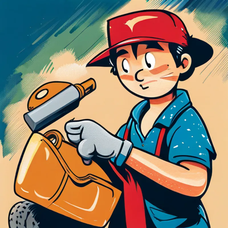 Ian cleans rusty engine with tools
