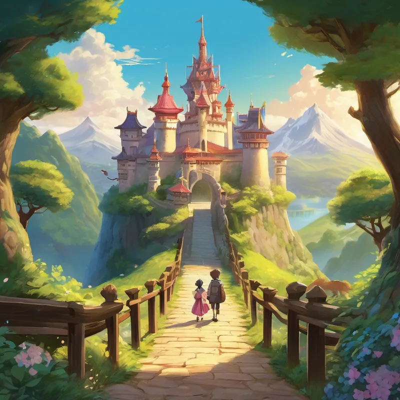 Through countless trials and tribulations, the trio overcame obstacles with wit and courage. They encountered friendly giants, playful fairies, and wise old owls who offered guidance along the way. Each magical encounter taught them important life lessons, like the value of friendship, the power of believing in oneself, and the strength of teamwork. Finally, after a long and exciting journey, Akio, Koji, and Sakura arrived at the heart of the enchanted land. They discovered a magnificent castle sparkling with golden gates, guarded by a majestic dragon. The dragon, sensing the pureness of their hearts and the innocence of their dreams, granted them one special wish.