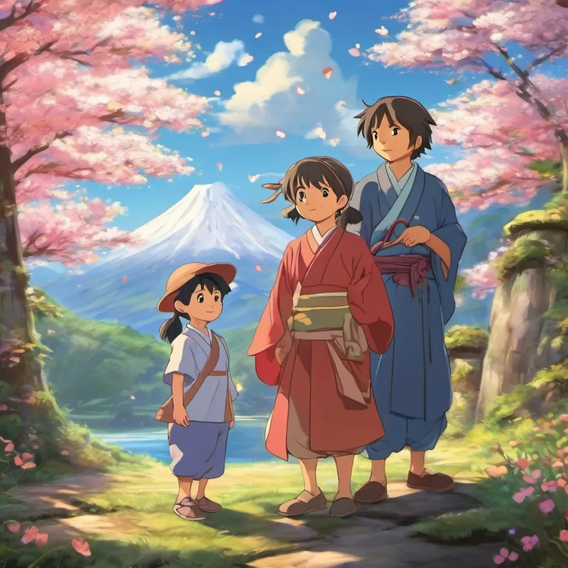 Akio, Koji, and Sakura stood together, contemplating their hearts' desires. They could have asked for anything, but instead, they wished for the magic of their adventure to continue, bringing joy and excitement to children all around the world. And so, their wish came true. Akio, Koji, and Sakura turned the lantern into a small, enchanted lamp, spreading its magic across countless dreamers, transporting them into worlds filled with wonder and imagination.