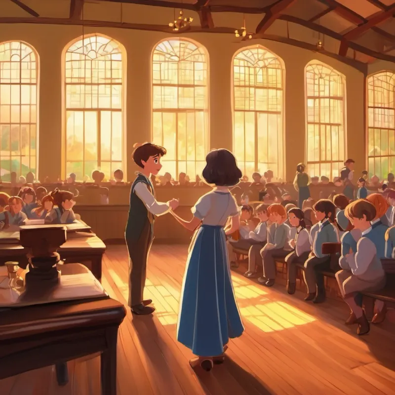 Opening scene, school dance, Tim ready to ask Cathrine.