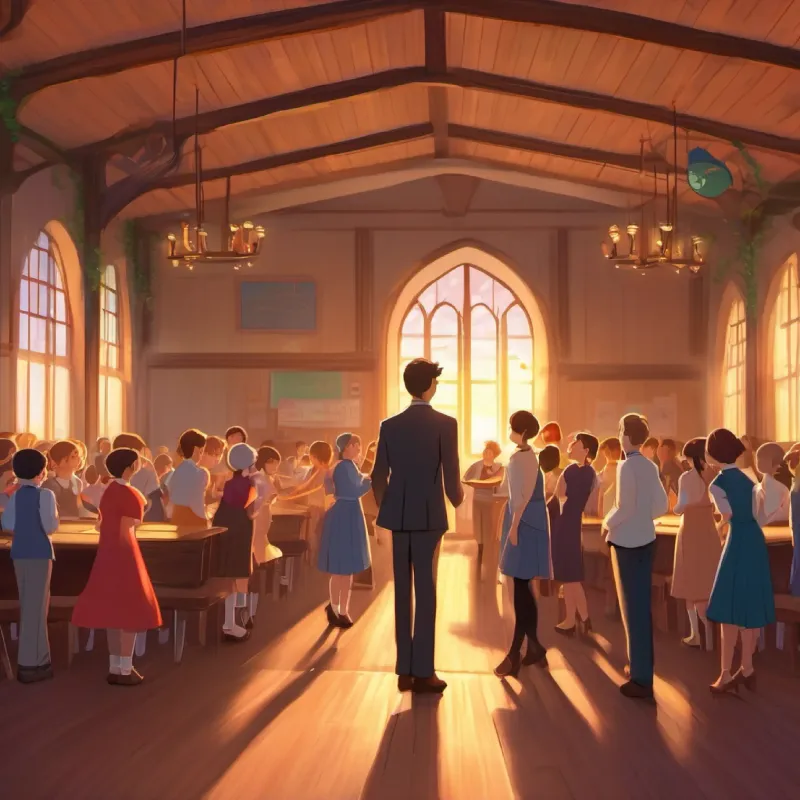 Opening scene, school dance, Tim ready to ask Cathrine.