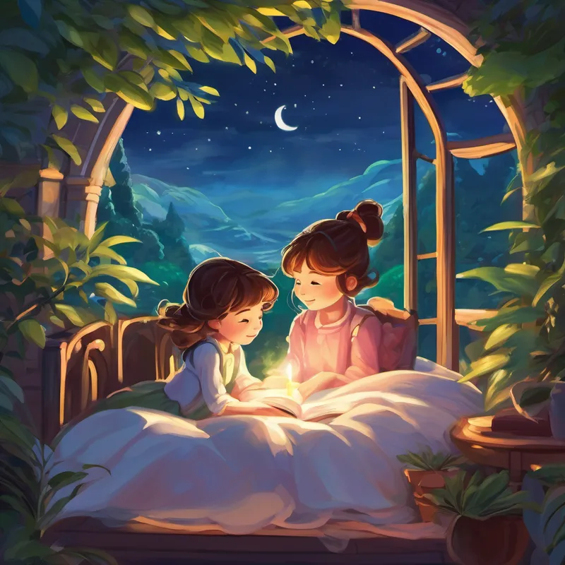 One night, as Lily lay tucked tightly in her cozy bed, a gentle breeze blew through her window carrying a magical whisper. It was the voice of a friendly fairy named Aurora, who had heard Lily's restless dreams from afar. "Lily," Aurora whispered, "Would you like to visit Imaginary Isle? A place where your dreams can come alive?" Lily's eyes widened in astonishment, her heart fluttering with excitement as she nodded in agreement. With a flick of Aurora's wand, a shimmering portal magically appeared beside Lily's bed. Hand in hand, Aurora and Lily stepped into the portal, and in an instant, they were transported to the enchanting Imaginary Isle.
