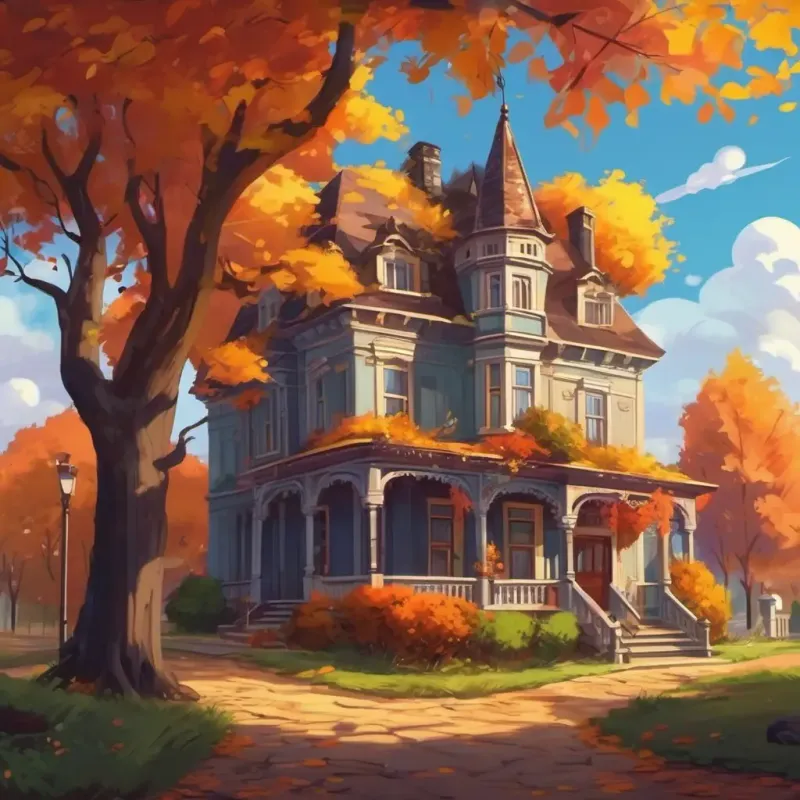 Introducing the setting of the story in a small town with a spooky mansion.