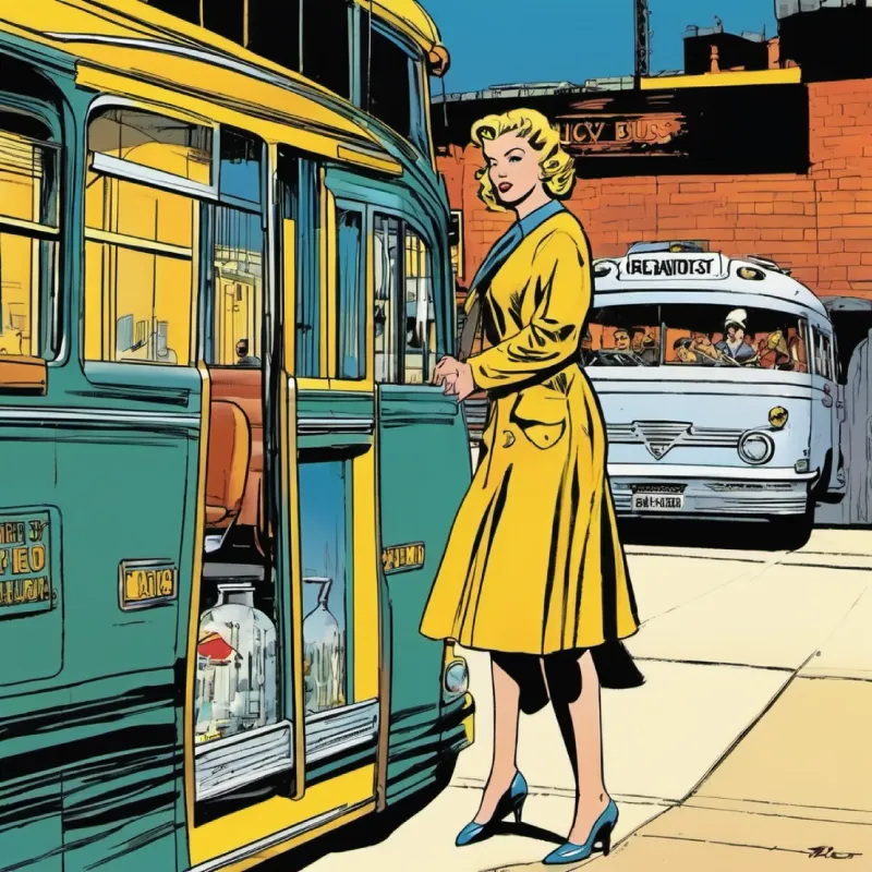 Lucy brings the bus to a safe stop