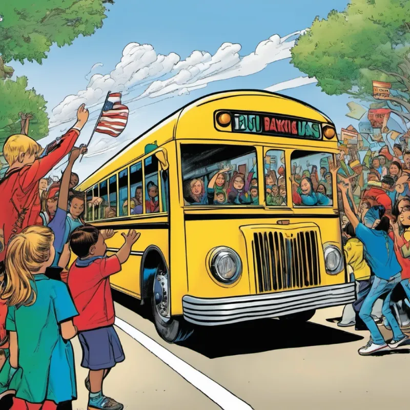 Bus slows on exit ramp, classmates cheer