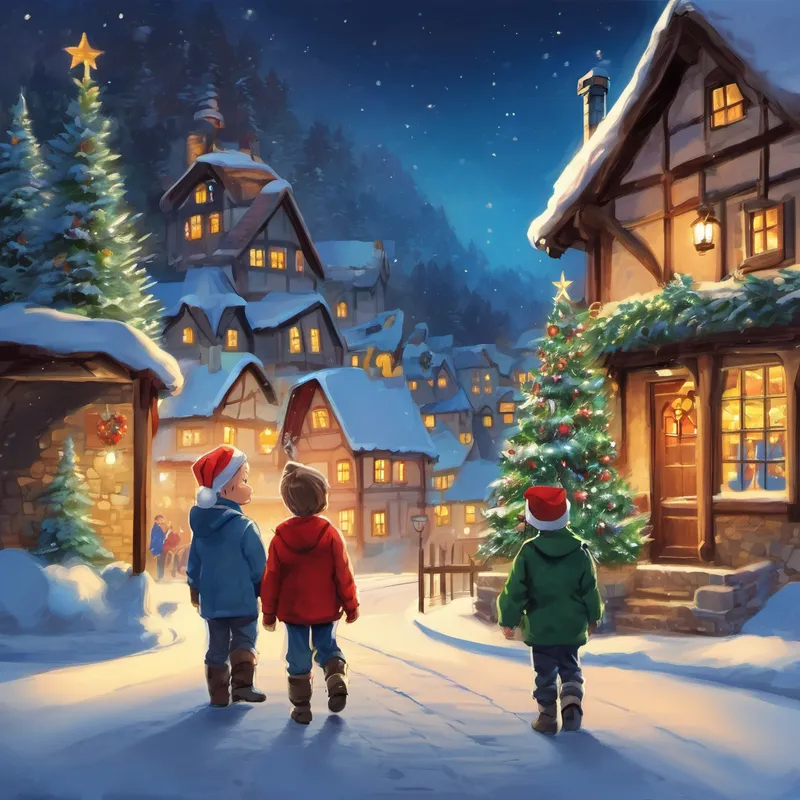 Once upon a time, in a small village nestled in the heart of Germany, there lived a young boy named Max. Max was eight years old, with twinkling blue eyes and a mischievous smile. He loved Christmas more than anything in the world. Every Christmas Eve, Max eagerly awaited the arrival of the Weihnachtsmann, also known as Santa Claus. But this year, Max's excitement was tinged with a touch of sadness. His Oma, his beloved grandmother, who used to tell him the most wonderful stories, had passed away earlier that year. Max missed her dearly.
